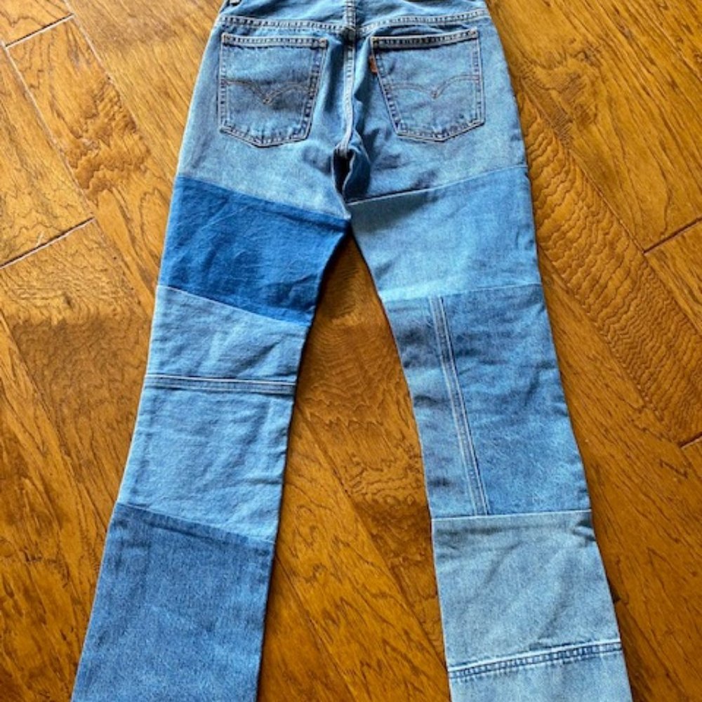 Levi’s Orange Tab Patchwork Cropped Raw Hem Strai… - image 6